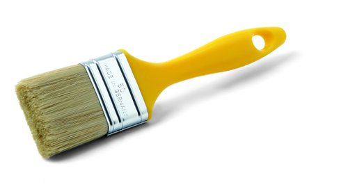 Marinepensel Mercato M, 60mm flad pensel, fuldt limet mixbørste med plasthåndtag og galvaniseret tin