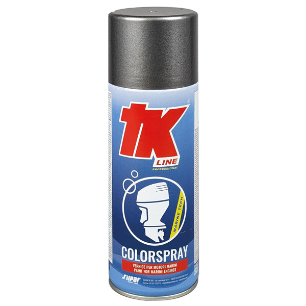 Spraydåse med TK Line malingen til Volvo drev i anvendelse på et metaloverflade.
