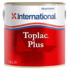 Toplac Plus Atlantic Grå lakbøtte med etiket, står på en bådplade.