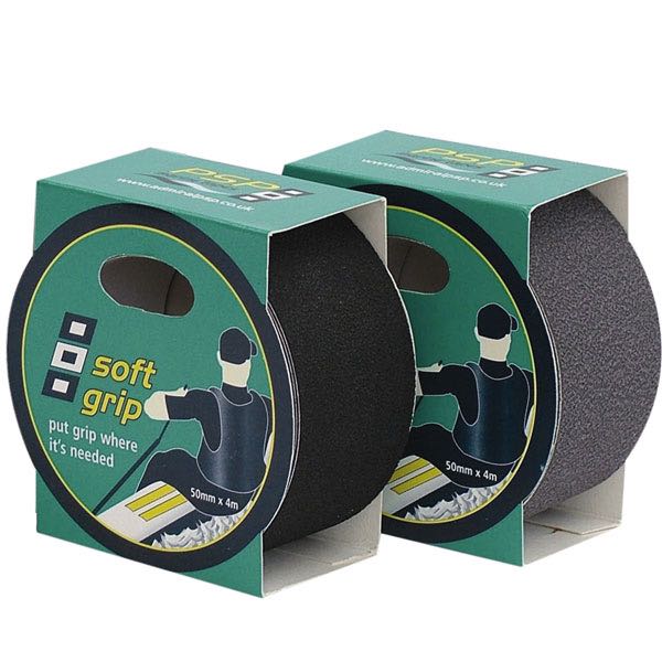 PSP, Soft Grib Anti-skrid tape, sort, 50 mm, 4 m