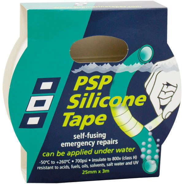PSP, Silikone Tape 25mm, Hvid, 3,0 m