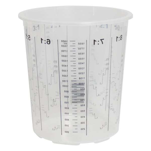 Blandingsbæger 2,2L, 25 stk, med gradueringsforhold, resistent over for opløsningsmidler