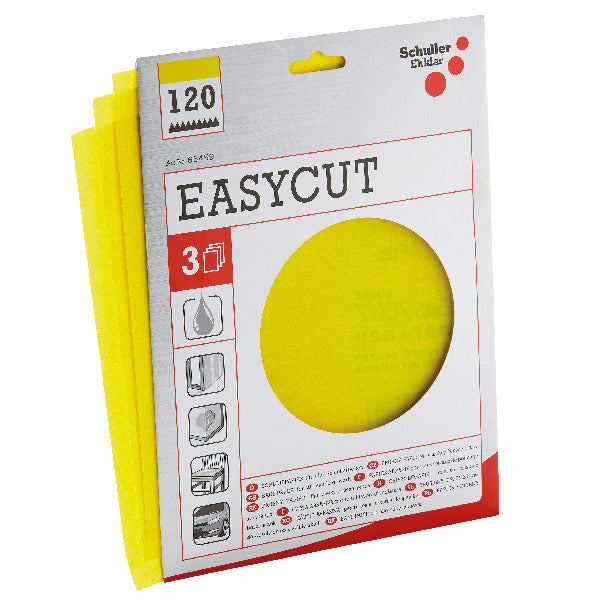 Schuller, Slibepapir ark P120 230 x 280 mm - 3 stk
