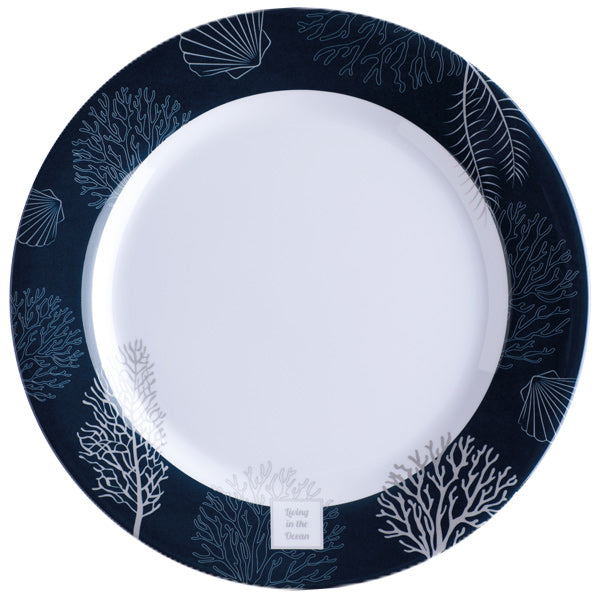 Marine Business, MB Living tallerken, Ø25cm, 6 stk, marineblå/beige