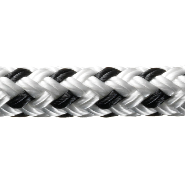 Robline, Rio 12mm Hvid/Sort 130m, 2800 kg brudstyrke, 97 g/m