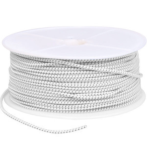 Elastiksnor hvid/sort 4mm - 100m